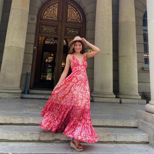 VESTIDO BOHO ROJO